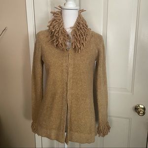 Free people wool cardigan sweater with fringe